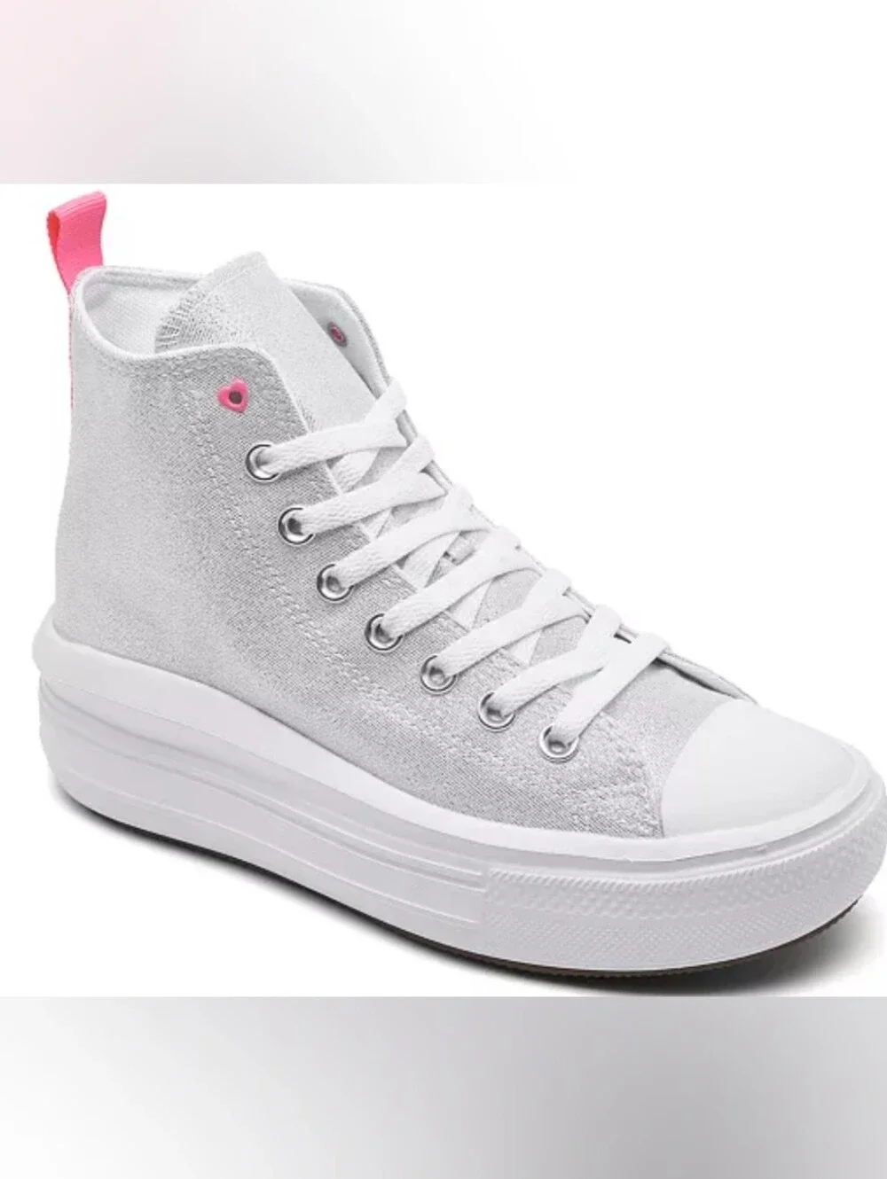 Converse All Star Move Sparkle Platform High Top Sneakers GS Size 7 Like New